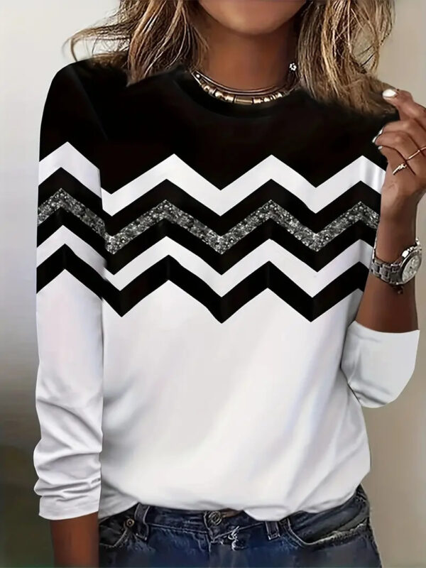 Creative Shading Digital Printing Casual Trend 3D Long Sleeve T-shirt - Image 6