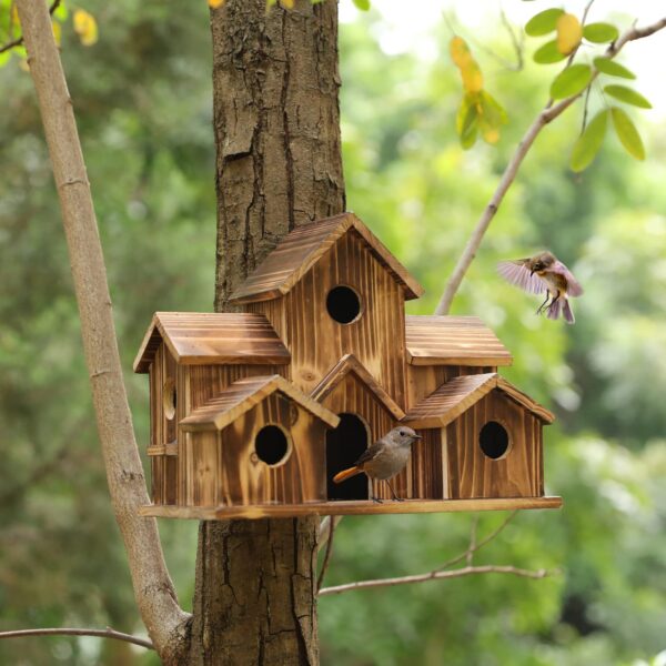 Wooden Bird Nest Creative Pastoral Outdoor Ornament - Image 4