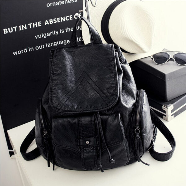 Soft Leather Ladies Backpack All-match Mother Bag Tide - Image 5
