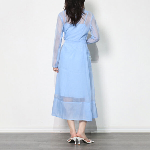 Sun Protection Thin Long Sleeve Trench Coat Plus Slim Strap Long Women's Dress - Image 7
