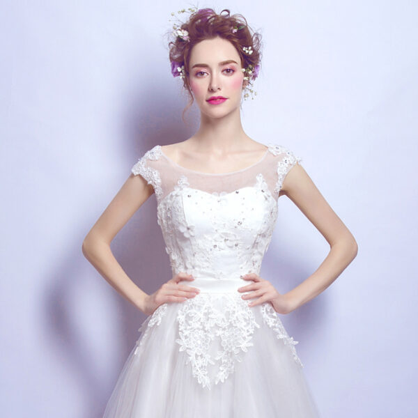 White Short Birthday Light Luxury Dress - Image 2