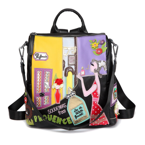 Korean Style Fashion Stitching Embroidery Creative Travel Bag - Image 2