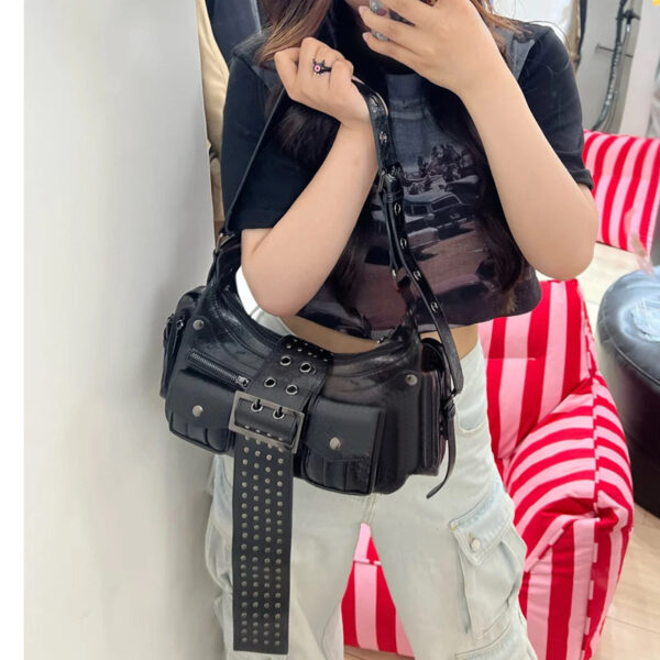 Fashion Hot Girl Motorcycle Rivet Bag Female - Image 2