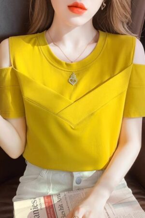 Fashion Chic Off-the-shoulder Short Sleeve Top For Women