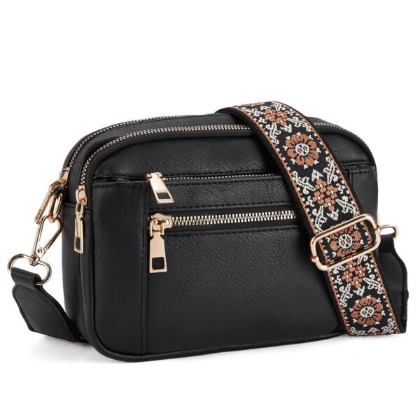 Cow Color Matching Multifunctional Zipper Crossbody Bag - Image 9