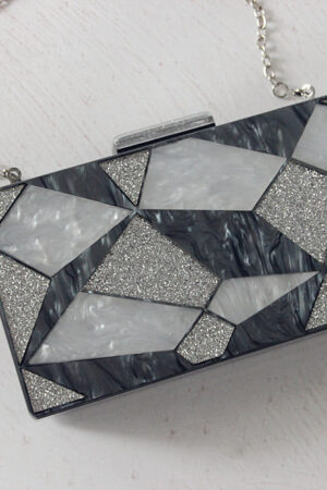 Fashion Black And White Contrast Acrylic Clutch