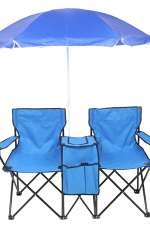 Outdoor Beach Fishing Chair With Umbrella In Blue