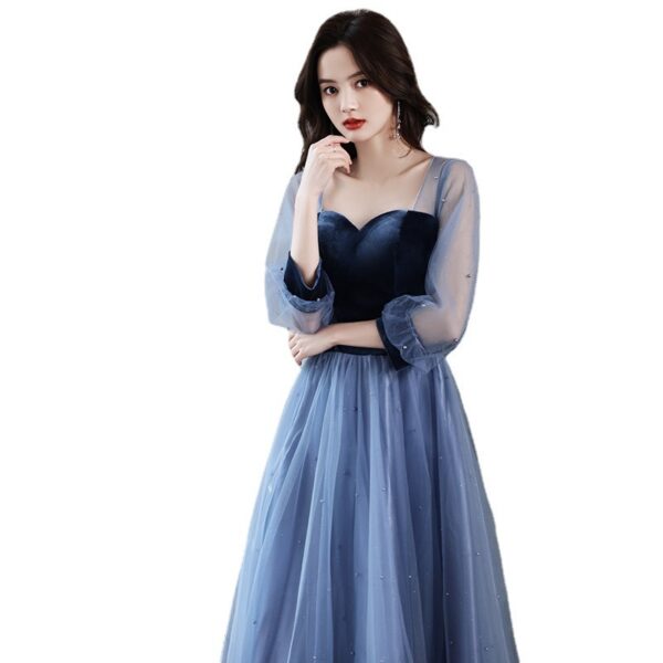 Velvet Long Birthday Party Dress For Women - Image 6