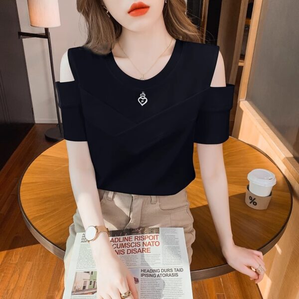 Fashion Chic Off-the-shoulder Short Sleeve Top For Women - Image 5