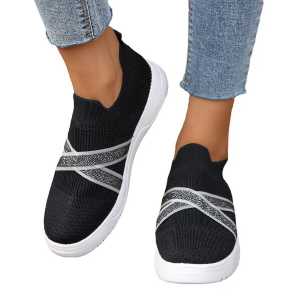 Women's Fashion Simple Outdoor Flat Bottom Flyknit Mesh Shoes - Image 6