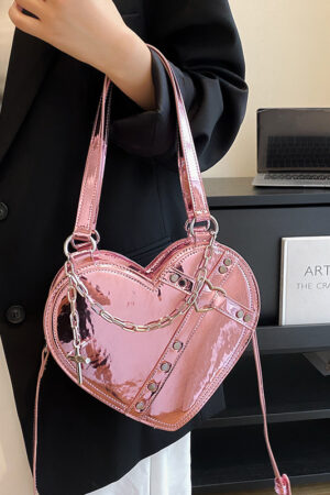 Chain Heart-shaped Bags Large Capacity Love Shoulder Bag For Women Valentine's Day