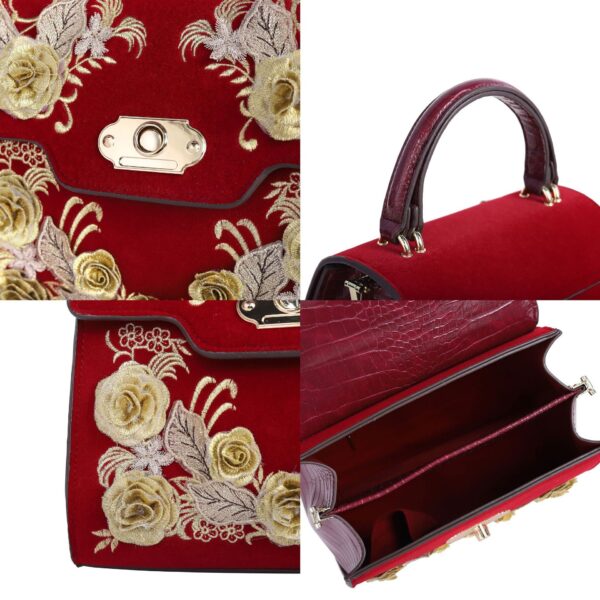Women's Embroidered Flowers Portable Messenger Bag - Image 4