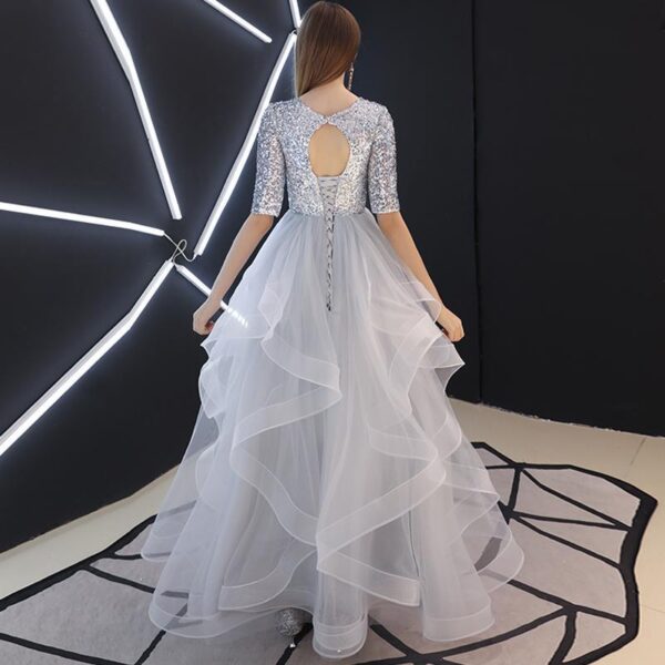 Evening Dress Skirt Women Fashion Banquet French Sequins Long Mori Series - Image 2