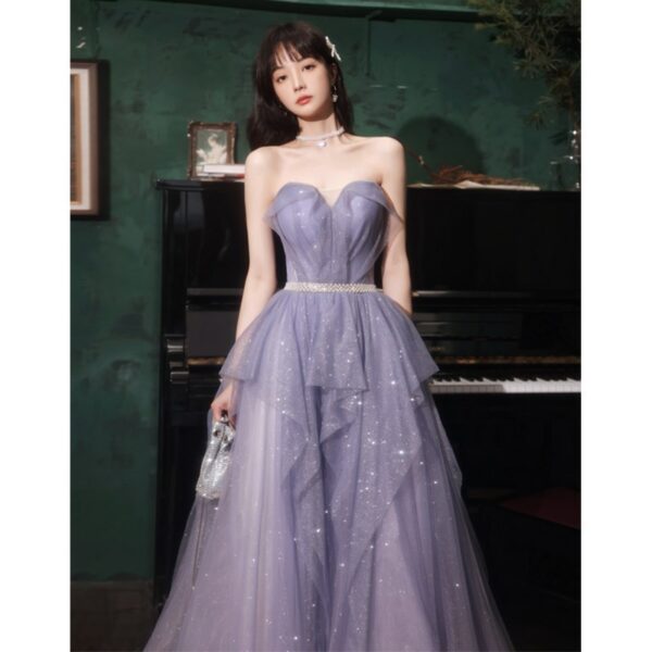 Banquet Evening Purple Annual Meeting Host Performance Dress - Image 5