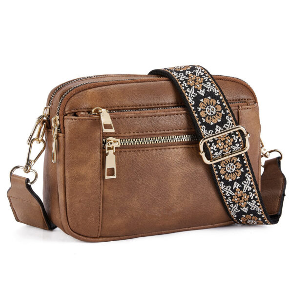 Cow Color Matching Multifunctional Zipper Crossbody Bag - Image 8