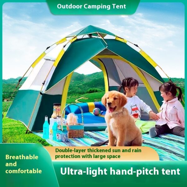 3-4 Double Automatic Outdoor Camping Tent Thick Rain And Sun Protection - Image 2