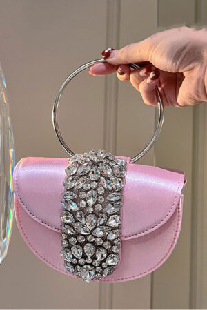 Circle Shiny Not Spirit Diamond Silk Crescent Half Crossbody Bag