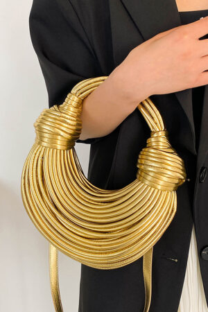 Instafamous Metal Noodles Underarm Bag Fashion Shiny Surface
