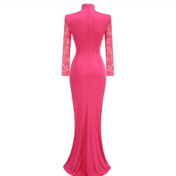 Vintage Lace Pleated Waist Tight Dress - Image 5