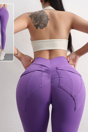 High Waist Hip Lift Yoga Pants With Pockets Women's Sports Fitness Trousers Leggings