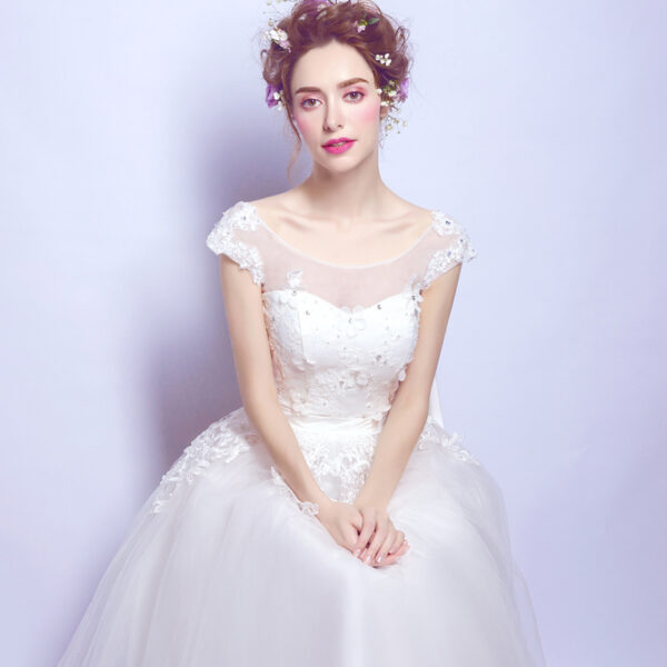 White Short Birthday Light Luxury Dress - Image 4