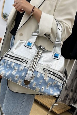 Ripped Chain Portable Messenger Bag For Women