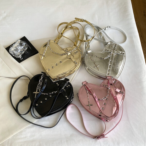 Chain Heart-shaped Bags Large Capacity Love Shoulder Bag For Women Valentine's Day - Image 6
