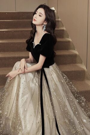 Women's French Light Luxury And Luxurious Black Evening Dress