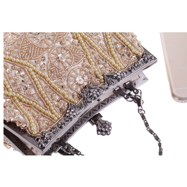 Ladies Hand Beaded Embroidered Evening Dress Embroidered Handbag - Image 6