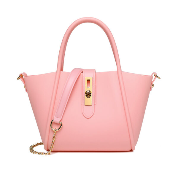 Portable Women's Leather Fashion Vegetable Basket Shoulder Messenger Bag - Image 8