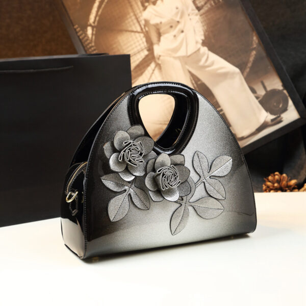 Personalized Flower Dumpling Niche Handbag Versatile Patent Leather Messenger Bag - Image 2