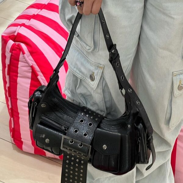 Fashion Hot Girl Motorcycle Rivet Bag Female - Image 3