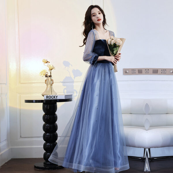 Velvet Long Birthday Party Dress For Women - Image 5
