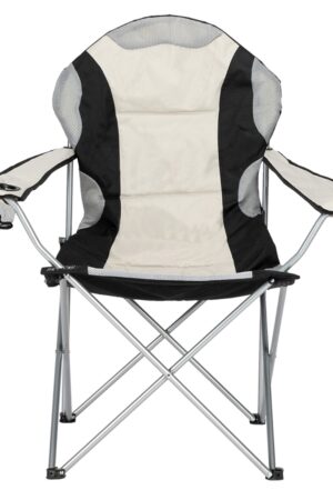 Camping Chair, Grey Iron Frame, Off-white