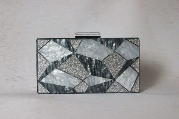Fashion Black And White Contrast Acrylic Clutch - Image 6