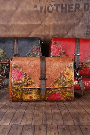The First Layer Cowhide Bag Shoulder Diagonal Ladies Colornger