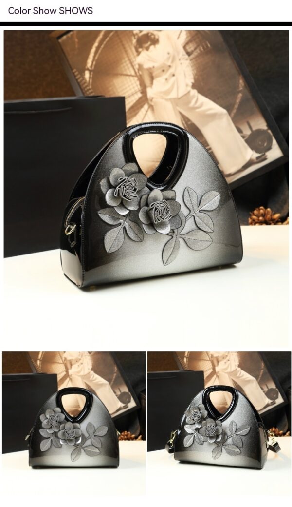Personalized Flower Dumpling Niche Handbag Versatile Patent Leather Messenger Bag - Image 7