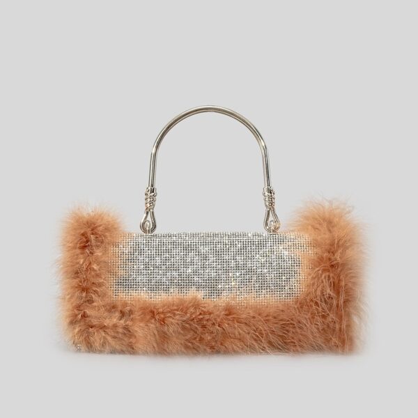 New Mink Fur With Diamonds Dinner Bag - Image 4