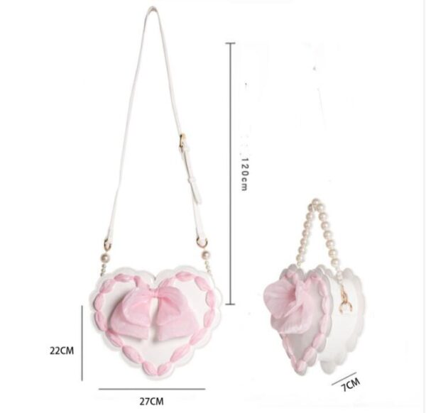 People Love Bow Pearl Lolita Flower Wedding Bag Handheld Crossbody - Image 6