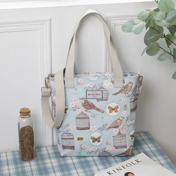 Versatile Large Capacity Floral Canvas Crossbody Shoulder Bag - Image 10
