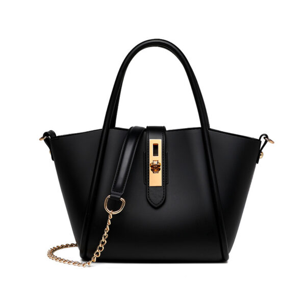 Portable Women's Leather Fashion Vegetable Basket Shoulder Messenger Bag - Image 4