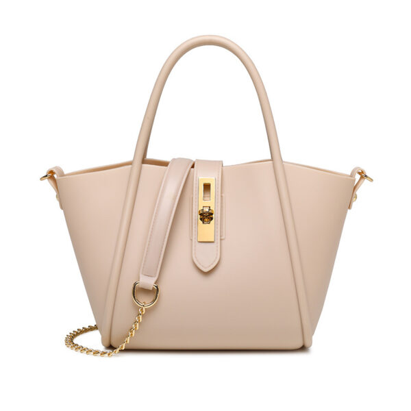 Portable Women's Leather Fashion Vegetable Basket Shoulder Messenger Bag - Image 6