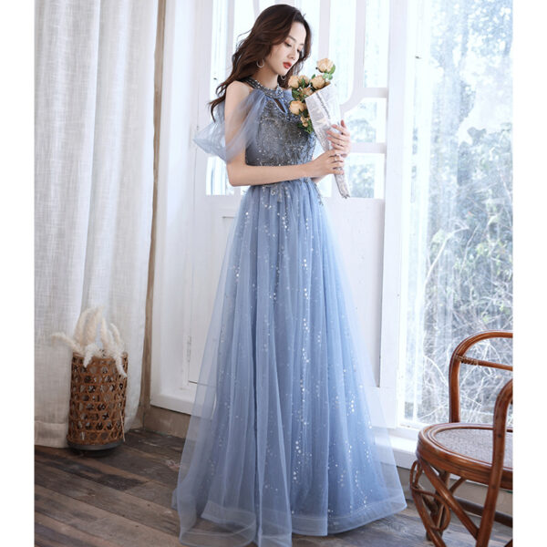 Host French Banquet Blue Long Dress - Image 2