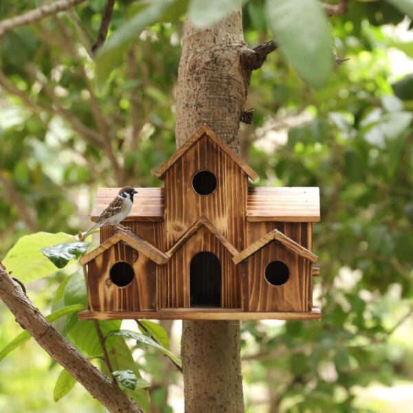 Wooden Bird Nest Creative Pastoral Outdoor Ornament - Image 6
