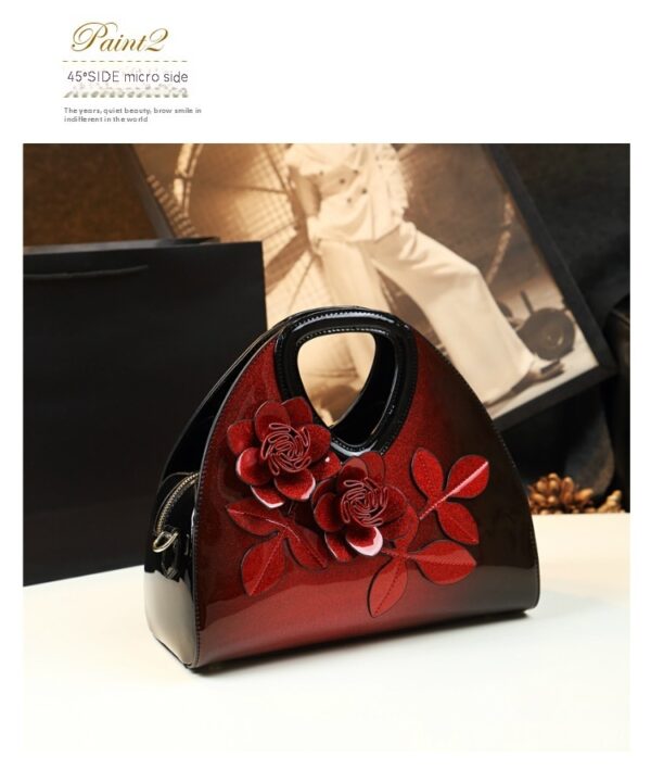Personalized Flower Dumpling Niche Handbag Versatile Patent Leather Messenger Bag - Image 10
