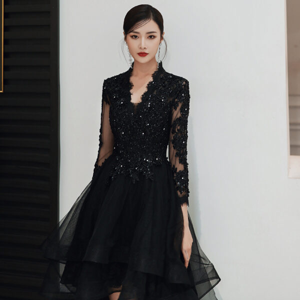 Black Evening Dress  Feminine And Luxurious - Image 5