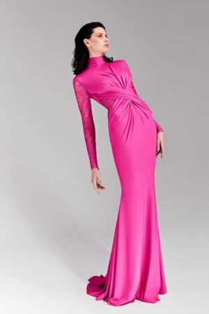 Vintage Lace Pleated Waist Tight Dress