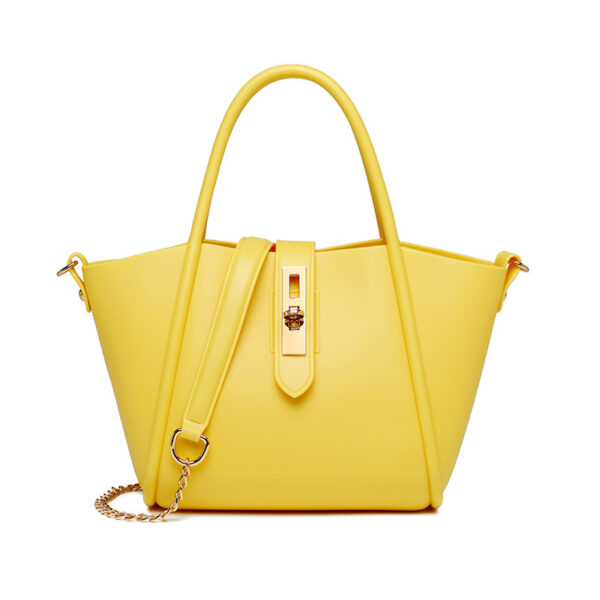 Portable Women's Leather Fashion Vegetable Basket Shoulder Messenger Bag - Image 2