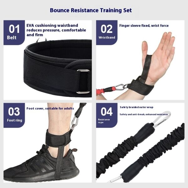 Boxing MMA Taekwondo Elastic String Basketball Bounce Strength Leg Training Explosive Power Resistance Band Fitness Equipment - Image 2