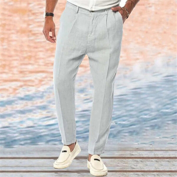 Linen Pants Straight Pure Color Comfort Outdoor Leisure - Image 7